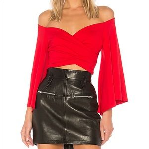 Susana Monaco Bell sleeve crop top